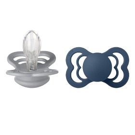 Bild på BIBS Supreme 2-pack Silicone Size 2 Cloud/Steel Blue