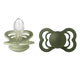 Bild på BIBS Supreme 2-pack Silicone Size 2 Sage/Hunter Green