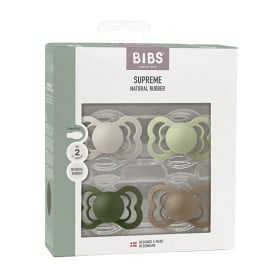Bild på BIBS Supreme Latexnapp 4-pack Size 1 (Sand/Sage/Hunter Green/Dark Oak)