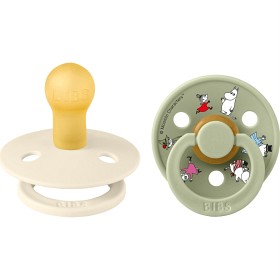 Bild på Bibs x Moomin Pacifier Colour 2-pack Friends Latex Size 1, Ivory Mix