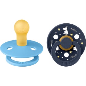 Bild på Bibs x Moomin Pacifier Colour 2-pack Good Night Latex Size 1, Breeze Mix