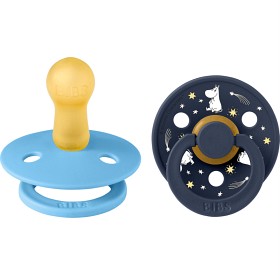 Bild på Bibs x Moomin Pacifier Colour 2-pack Good Night Latex Size 2, Breeze Mix