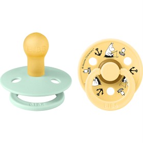 Bild på Bibs x Moomin Pacifier Colour 2-pack Sailing Latex Size 1, Nordic Mint Mix