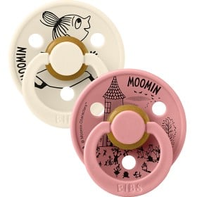 Bild på BIBS x Moomins Pacifier Colour Little My 2-pack Latex Size 1 Ivory/Dusty Pink