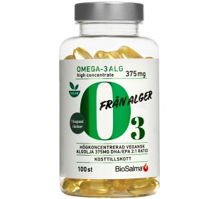 Bild på BioSalma Omega-3 av alg 375mg DHA/EPA 100 kapslar