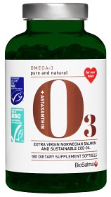 Bild på BioSalma Omega-3 hållbar lax & torskolja 180 kapslar