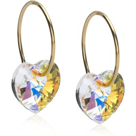 Bild på Blomdahl GT Ear Ring 14 mm Pendant Heart 10 mm Rainbow