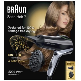 Bild på Braun Satin Hair 7 HD730 hårtork med IONTEC och diffusertillbehör