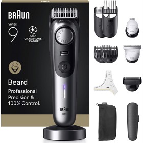 Bild på Braun Skäggtrimmer Series 9 +12 Barberarverktyg BT9560 Krom
