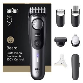 Bild på Braun Skäggtrimmer Series 9 +7 Barberarverktyg BT9520 Krom