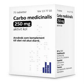 Bild på Carbo medicinalis tablett 250 mg 75 st