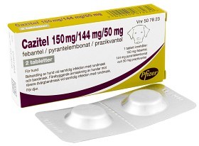 Bild på Cazitel, tablett 150 mg/144 mg/50 mg 2 st