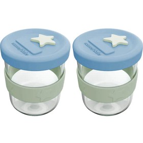 Bild på Cherub Baby Matburk Glas/Silikon 2x180 ml - Cerulean and Sage