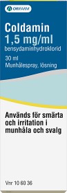 Bild på Coldamin, munhålespray, lösning 1,5 mg/ml 30 ml