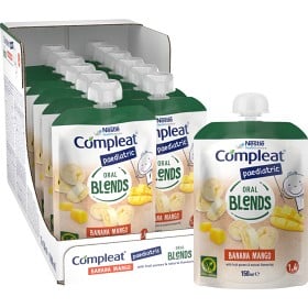 Bild på Compleat Paediatric Oral Blends, växtbaserat, komplett kosttillägg, banan-mango 12 x 150 ml