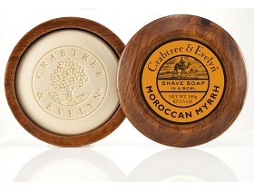 Bild på Crabtree & Evelyn Moroccan Myrrh Shave Soap in Wooden Bowl