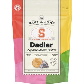 Bild på Dave & Jon´s Dadlar S-märke Supersur Ananas/Citron 125 g