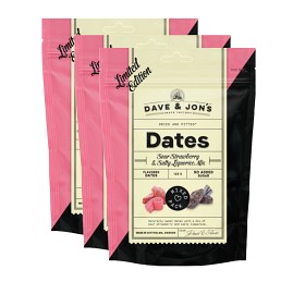 Bild på Dave & Jon’s Dadlar Sour Strawberry & Salty Liquorice Mix 3 st (3 x 125 g)