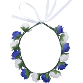 Bild på Dazzling Hårband med blå och vita blommor