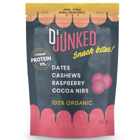 Bild på Dejunked Snack Bites Raspberry Cocoa Nibs Almond Protein 70 g