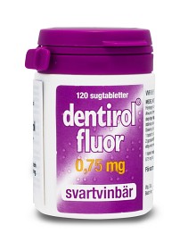 Bild på Dentirol Fluor svartvinbär, sugtablett 0,75 mg 120 st
