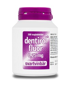 Bild på Dentirol Fluor svartvinbär, Sugtablett 0,25 mg 200 st