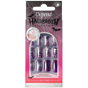 Bild på Depend Design Nails Halloween, Spiders Webb Chrome Medium Square
