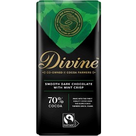 Bild på Divine Dark Chocolate 70% with Mint Crisp 90 g