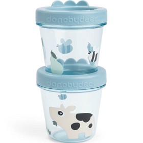 Bild på Done by Deer Baby Food Container 2-pack Tiny Farm, Blue