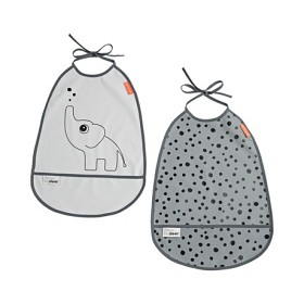 Bild på Done By Deer Haklappar 2-pack Elphee (Grå)