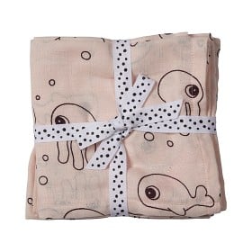 Bild på Done by Deer Sea Friends Filtar 120x120cm 2-pack (Rosa)