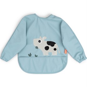 Bild på Done by Deer Sleeved Pocket Bib Tiny Farm, Blue