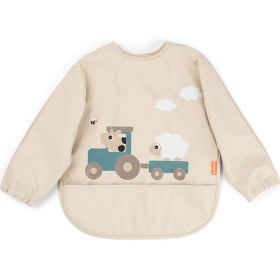 Bild på Done by Deer Sleeved Pocket Bib Tiny Farm Sand