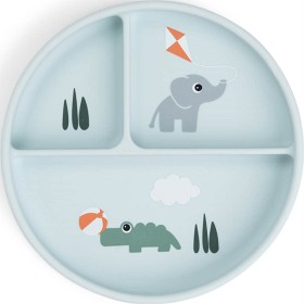 Bild på Done by Deer Stick&Stay Compartment Plate Playground, Blue