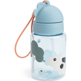 Bild på Done by Deer Straw Bottle Tiny Farm, Blue
