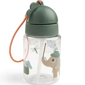 Bild på Done by Deer Straw Bottle Tiny Trails Green 280 ml
