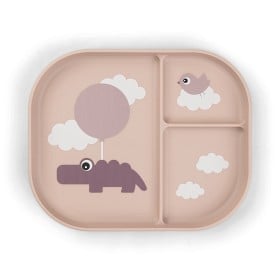 Bild på Done By Deer Tallrik med fack Foodie Happy Clouds (Powder)