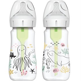 Bild på Dr.Brown WideNeck Options+ nappflaska Ocean Designs 270 ml 2-pack
