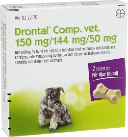 Bild på Drontal comp vet., tablett 150 mg/144 mg/50 mg 2 st