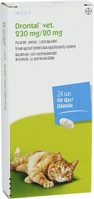 Bild på Drontal vet., filmdragerad tablett 230 mg/20 mg 24 st