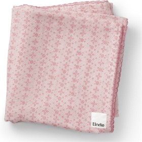 Bild på Elodie Bamboo Muslin Blanket Embroidery Anglaise Pink