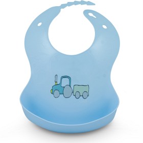Bild på Esska Haklapp Mjuk Biby Blå Traktor