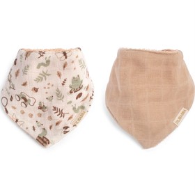 Bild på FILIBABBA Bandana-haklapp Little Wonders + Warm Grey 2-pack