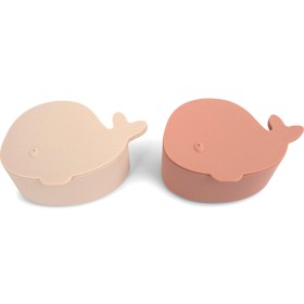 Bild på FILIBABBA Mini Snackbox Set Christian the Whale Blush/Toasted Almond 2-pack