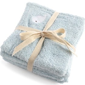 Bild på FILIBABBA Tvättlappar Broderad val 27x27cm GOTS 4-pack