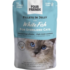 Bild på FourFriends Sterilized White Fish in Jelly Pouch 85 g