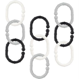 Bild på Fresh Kid Barnvagnsringar Svart/Grå/Vit 18-pack