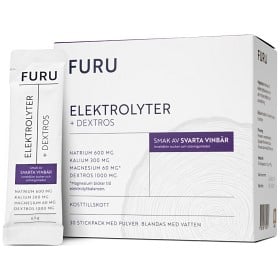 Bild på FURU Elektrolyter + Dextros Svarta vinbär 30 stickpacks