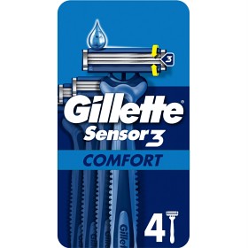 Bild på Gillette Sensor3 Comfort engångsrakhyvlar för män, 4 st