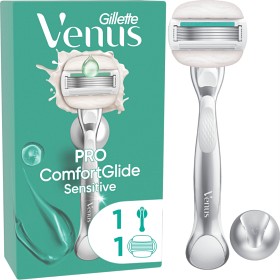 Bild på Gillette Venus Pro ComfortGlide Sensitive rakhyvel, 1 st rakblad, duschhållare